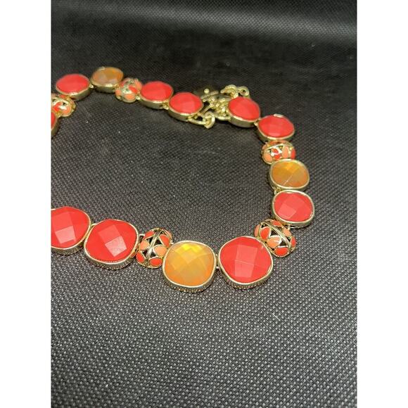 Anne Klein Coral Stone Collar Necklace - Picture 4 of 7